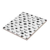 Cute Doodle Eyelash Patroon Tegeltje (Zijkant)