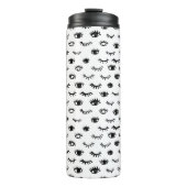 Cute Doodle Eyelash Patroon Thermosbeker (Voorkant)