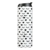 Cute Doodle Eyelash Patroon Thermosbeker (Gedraaid links)
