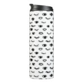 Cute Doodle Eyelash Patroon Thermosbeker (Geroteerd rechts)