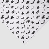 Cute Doodle Eyelash Patroon Tissuepapier (Detail)