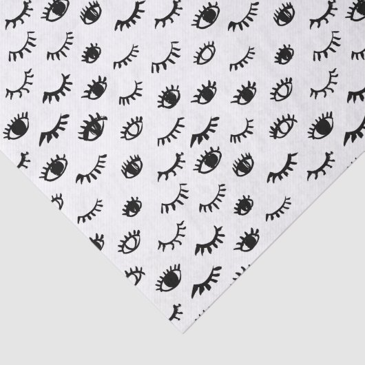Cute Doodle Eyelash Patroon Tissuepapier (Detail)