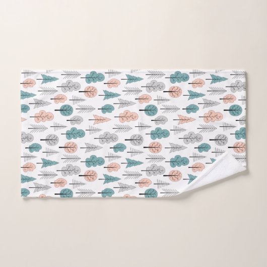 Cute Doodle Forest Pattern Bad Handdoek (Handdoek)