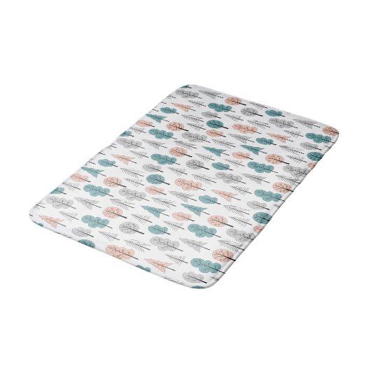Cute Doodle Forest Pattern Badmat (Gekanteld)