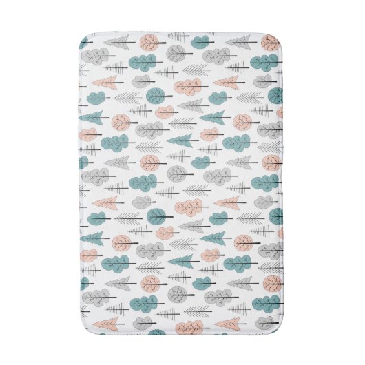 Cute Doodle Forest Pattern Badmat (Voorkant Verticaal)