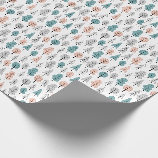 Cute Doodle Forest Pattern Cadeaupapier (Hoek)