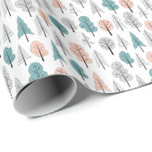 Cute Doodle Forest Pattern Cadeaupapier (Rol Hoek)