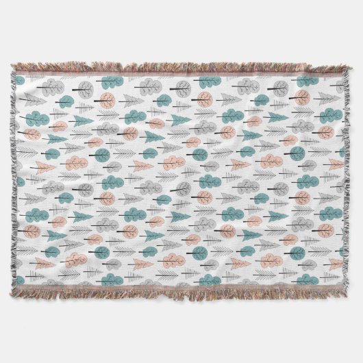 Cute Doodle Forest Pattern Deken (Voorkant)