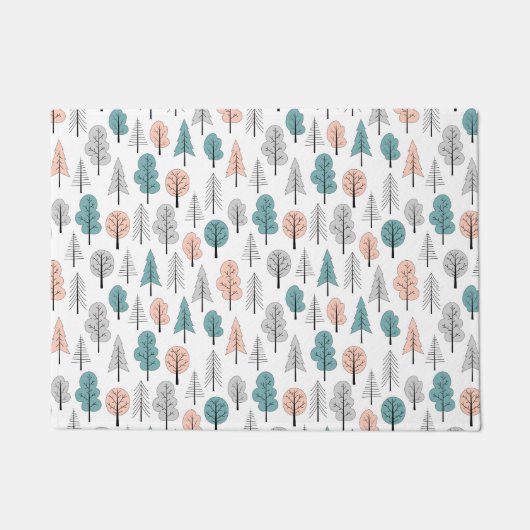 Cute Doodle Forest Pattern Deurmat (Voorkant)