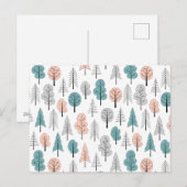 Cute Doodle Forest Pattern Feestdagenkaart (Voorkant / Achterkant)