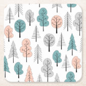 Cute Doodle Forest Pattern Kartonnen Onderzetters (Voorkant)