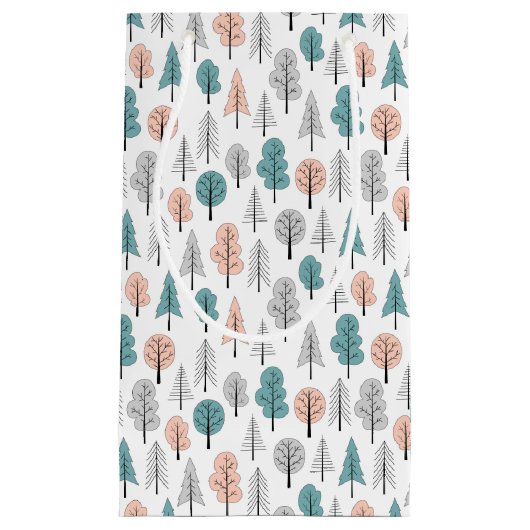 Cute Doodle Forest Pattern Klein Cadeauzakje (Voorkant)
