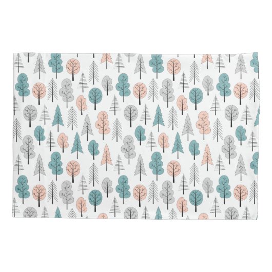 Cute Doodle Forest Pattern Kussensloop (Achterkant-Links)