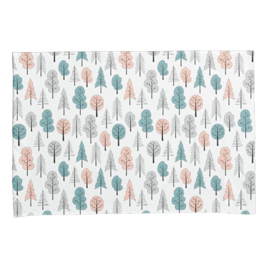 Cute Doodle Forest Pattern Kussensloop (Voorkant-Rechts)
