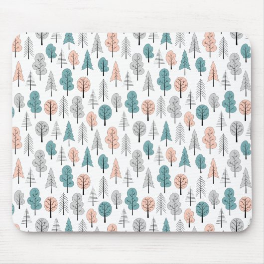 Cute Doodle Forest Pattern Muismat (Voorkant)