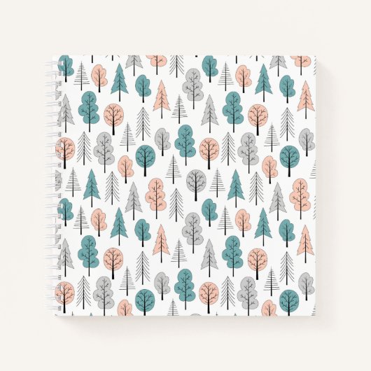 Cute Doodle Forest Pattern Notitieboek (Voorkant)