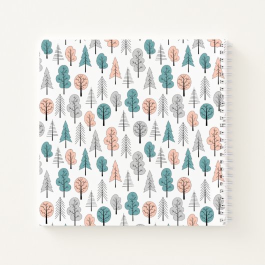 Cute Doodle Forest Pattern Notitieboek (Achterkant)