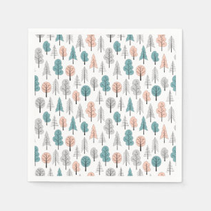 Cute Doodle Forest Pattern Servet