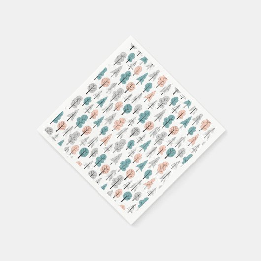 Cute Doodle Forest Pattern Servet (Hoek)