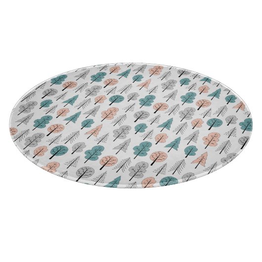 Cute Doodle Forest Pattern Snijplank (Hoek)