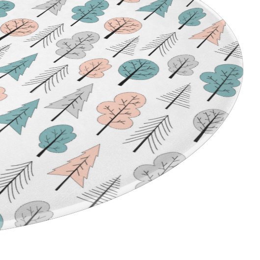 Cute Doodle Forest Pattern Snijplank (Hoek)