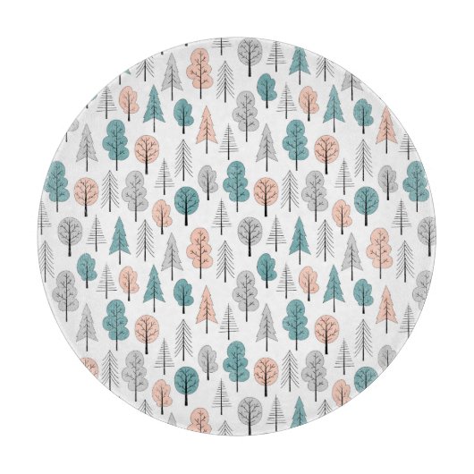 Cute Doodle Forest Pattern Snijplank (Voorkant)