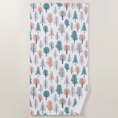 Cute Doodle Forest Pattern Strandlaken (Voorkant)