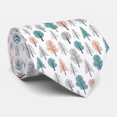 Cute Doodle Forest Pattern Stropdas (Opgerold)