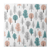 Cute Doodle Forest Pattern Tegeltje (Voorkant)
