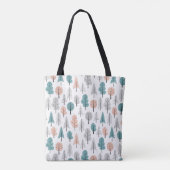 Cute Doodle Forest Pattern Tote Bag (Achterkant)
