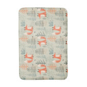 Cute Doodle Fox Forest Woodland Pattern Badmat (Voorkant Verticaal)