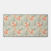 Cute Doodle Fox Forest Woodland Pattern Bureaumat (Voorkant)