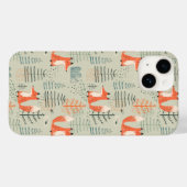 Cute Doodle Fox Forest Woodland Pattern Case-Mate iPhone Case (Achterkant (horizontaal))