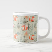 Cute Doodle Fox Forest Woodland Pattern Grote Koffiekop (Rechts)