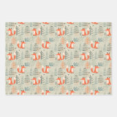 Cute Doodle Fox Forest Woodland Pattern Inpakpapier Vel (Voorkant)