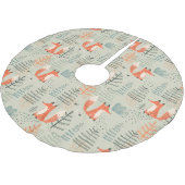 Cute Doodle Fox Forest Woodland Pattern Kerstboom Rok (Gekanteld)