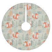 Cute Doodle Fox Forest Woodland Pattern Kerstboom Rok (Voorkant)