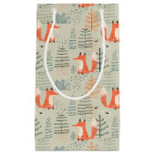 Cute Doodle Fox Forest Woodland Pattern Klein Cadeauzakje (Voorkant)
