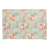 Cute Doodle Fox Forest Woodland Pattern Kussensloop (Voorkant)