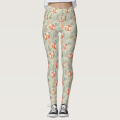 Cute Doodle Fox Forest Woodland Pattern Leggings (Voorkant)