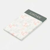 Cute Doodle Fox Forest Woodland Pattern Post-it® Notes (Schuin)