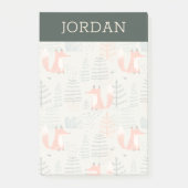 Cute Doodle Fox Forest Woodland Pattern Post-it® Notes (Voorkant)