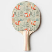 Cute Doodle Fox Forest Woodland Pattern Tafeltennisbatje (Voorkant)