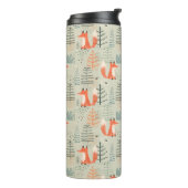 Cute Doodle Fox Forest Woodland Pattern Thermosbeker (Gedraaid links)