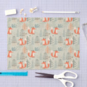 Cute Doodle Fox Forest Woodland Pattern Tissuepapier (Craft)