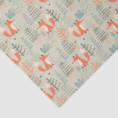 Cute Doodle Fox Forest Woodland Pattern Tissuepapier (Detail)