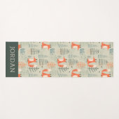 Cute Doodle Fox Forest Woodland Pattern Yogamat (Voorkant (horizontaal))