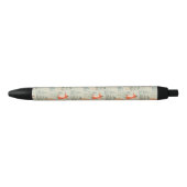 Cute Doodle Fox Forest Woodland Pattern Zwarte Inkt Pen (Voorkant)