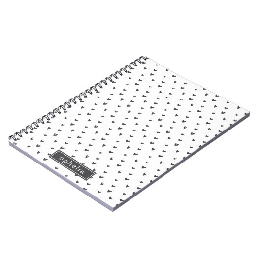 Cute Doodle Heart Patroon Notitieboek (Linkerzijde)