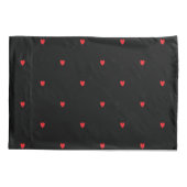 Cute Doodle Heart Patroon Rood Zwarte Aangepaste k Kussensloop (Achterkant)